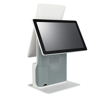 Mini Çift Dokunmatik Ekran Self Servis Sipariş Makinesi Bilet POS Kiosk