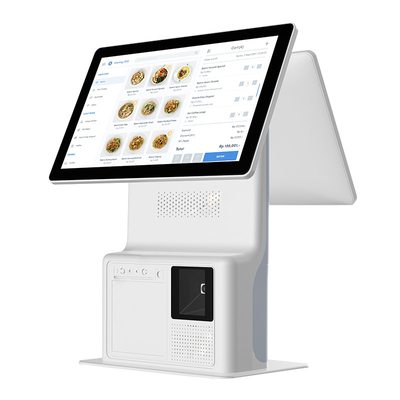 Mini Çift Dokunmatik Ekran Self Servis Sipariş Makinesi Bilet POS Kiosk