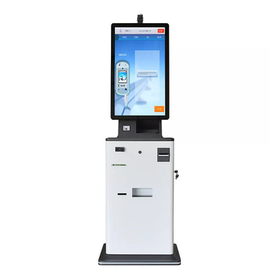 Üniversite Ücretleri İçin 32 İnç Kendinden Nakit Kabul Kiosku Sim Kart Kimlik Kartı Okuyucu Makinesi