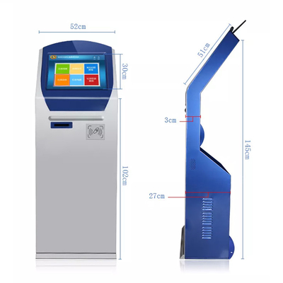 Dokunmatik Ekran Kendinden Biletleme Dispenseri Kiosk Temassız Ödeme Makinesi