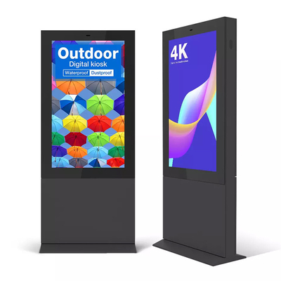 Reklam için Zemin Ayakta Suya Dayanıklı 55 inç Dokunmatik Ekran Kiosk