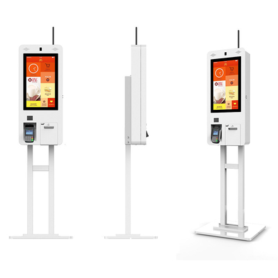 Fastfood Restaurant Bill QR Tarayıcı Ödeme Kiosk için Akıllı Kendi Kendine Sipariş Kiosk