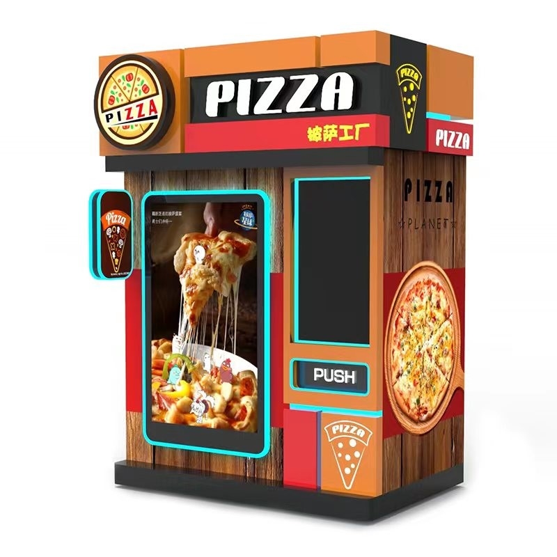 Self Servis Dokunmatik Ekran Kiosk Makinesi Pizza Pişirme Sıcak Yemek Otomatik Akıllı Otomat
